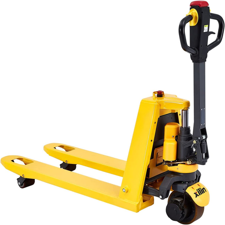 Electric Powered Pallet Jack 3300Lbs Capacity Lithium Battery Mini Type Walkie Pallet Truck 48"X27" Fork Size