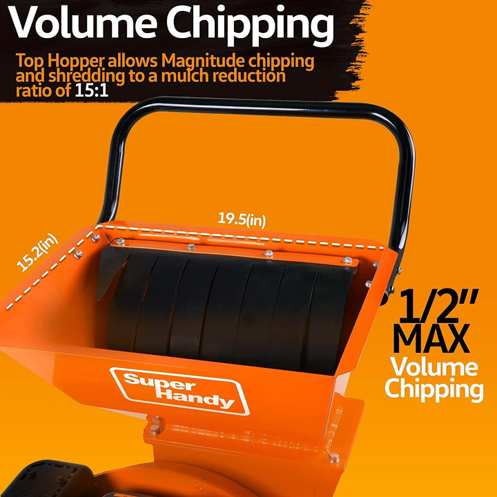 Superhandy Wood Chipper Shredder Mulcher Ultra Heavy Duty 7HP 3 in 1 Multi-Function 3" Inch Max Capacity