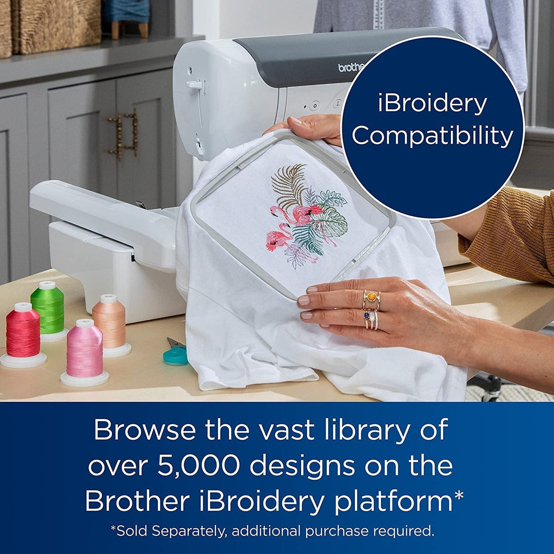 Brother SE2000 Computerized Sewing and Embroidery Machine, 5" x 7" Hoop Area, LCD Touchscreen, 241 Built-In Stitches, 193 Embroidery Designs, Wireless Technology