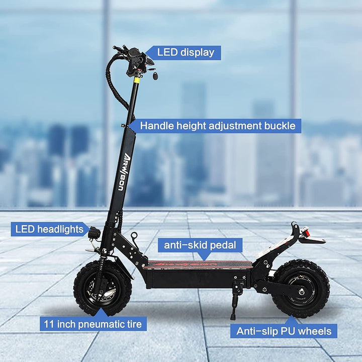 Electric Kick Scooter for Adults - 2500W Motor, up to 30 MPH & 20-30 Miles, 48V/16AH, 11'' Heavy Duty Vacuum Off-Road Tire, Disc Braking, Adult Electric Scooter without Seat