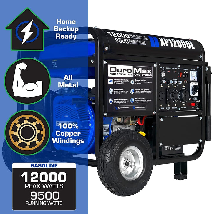 DuroMax Gas Powered Portable 12000 Watt-Electric