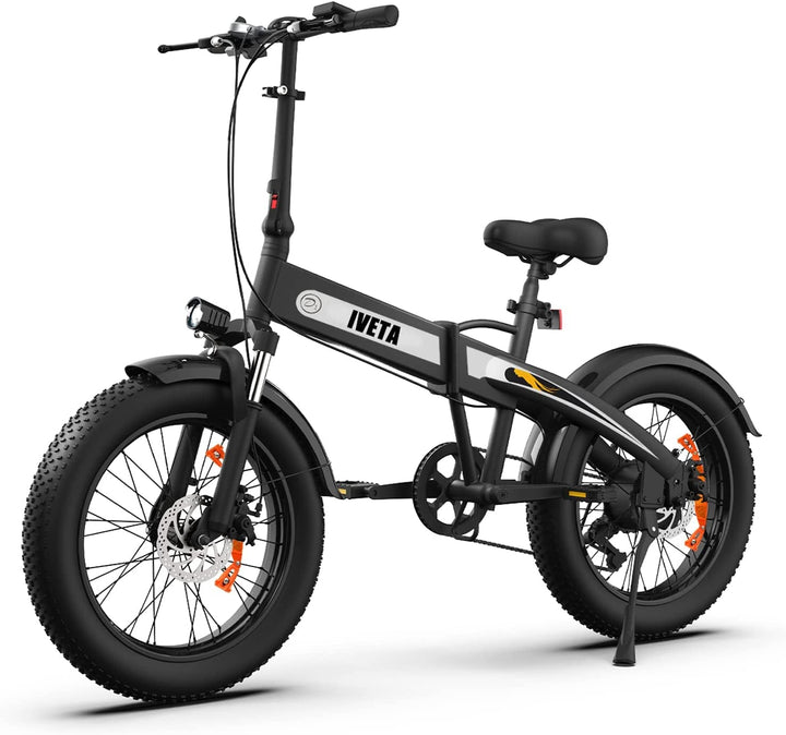 Electric Bike, Foldable 20" 4.0 Fat Tire Electric Bicycle 500W Brushless Motor,12.5Ah Removable Battery Ebike up to 23 Mph,Shimano 7 Speed Lockable Suspension Fork with Colorful LCD Display for Adults