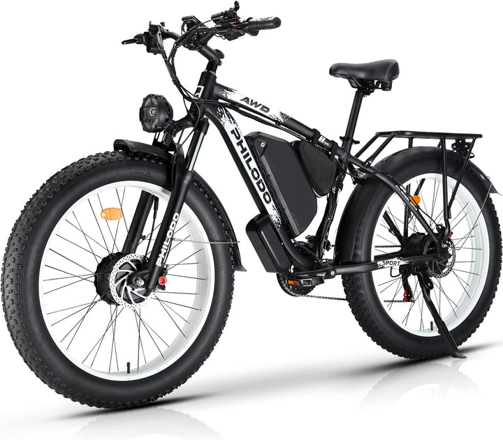 Electric Bike for Adults, 48V 22Ah Fat Tire Ebike Dual Motor AWD 2000W 35MPH Electric Bicycles Shimano 21-Speed with Ignition Lock Hydraulic Disc Brakes…