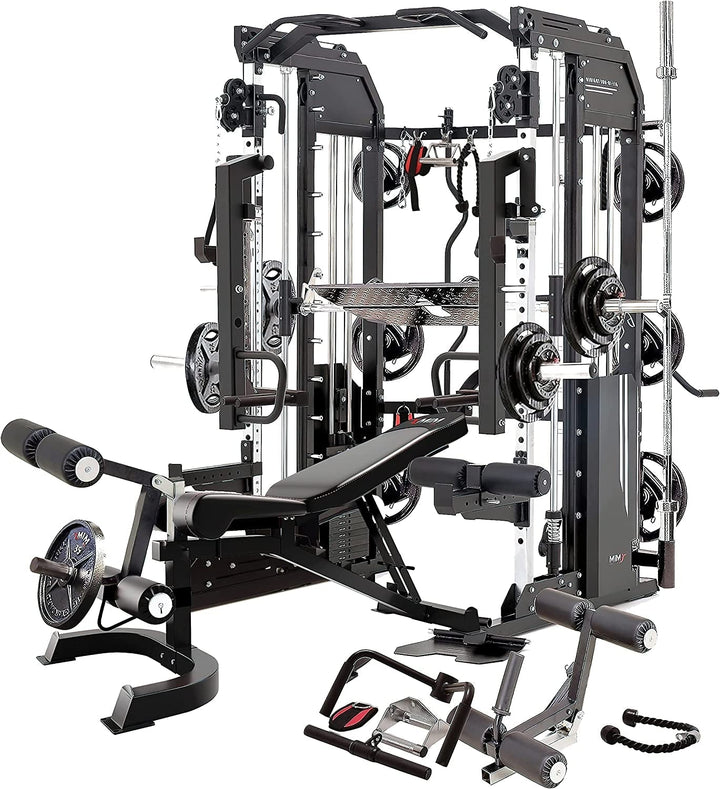 MiM USA Hercules Ex, Commercial Smith Machine & Functional Trainer, All-in-One Gym Trainer w/ 400 Lbs.